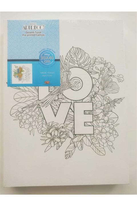 Artdeco 30x40 Boyutunda Desenli Bayanabilir Tuval Mandala Tabiat Aşk