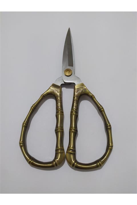 Giftbreak Bambu Desenli Antik Vintage Makas 16 cm