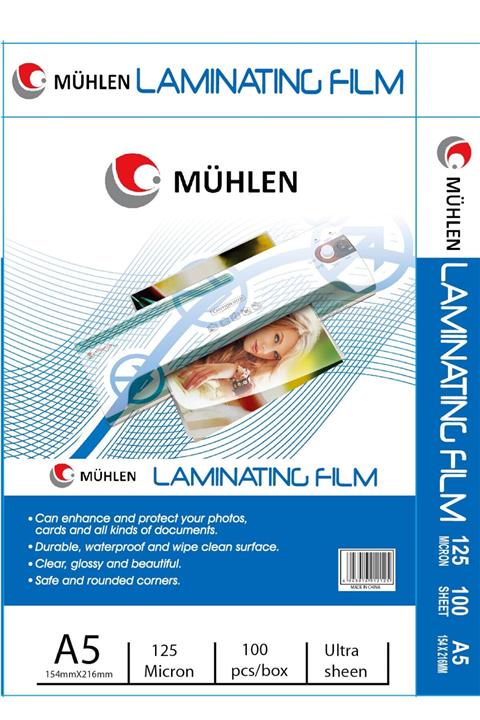 Mühlen Laminasyon Makinesi Filmi 125 Mc A5 1 Paket 100 Adet