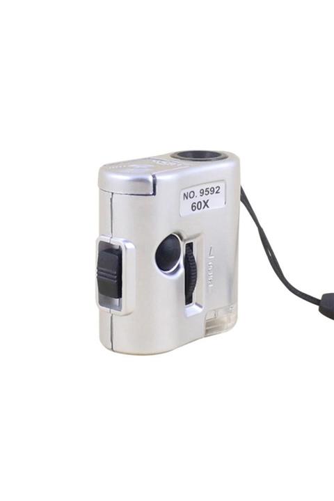 Profisher 60x Mini Cep Mikroskop Cam Led Uv Işık Cep Boyutu