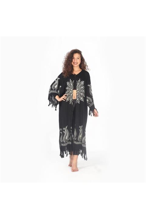aykan tekstil El Baskısı Otantik Yöresel Kimono Kaftan