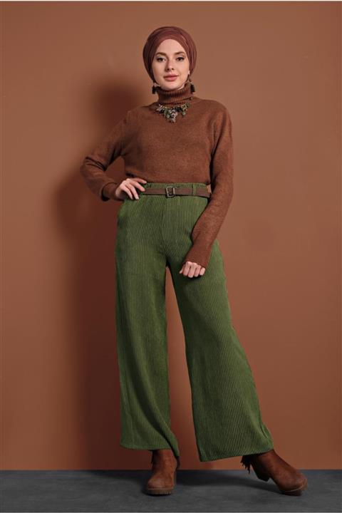 TRENDTESETTÜR Fitilli Beli Lastikli Pamuklu Pantolon 7330