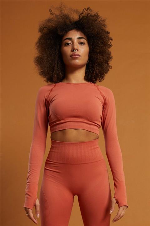 Woof Gym Kadın Kiremit Seamless Crop Top