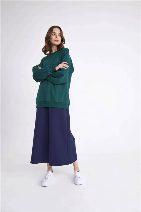 Haşema Kadın Lacivert Culotte Basıc Pantolon