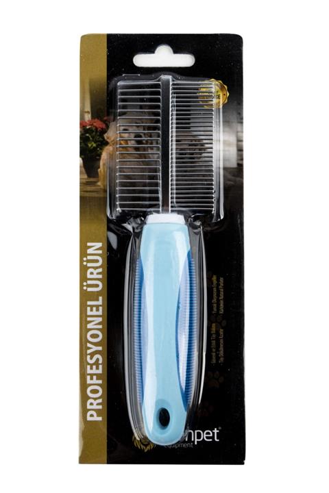 Lion Pet Kedi Ve Köpek Tarağı Çift Taraflı Mavi