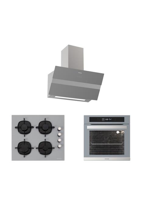 Silverline Gri Cam Ankastre Set (3472. Bold 60+cs5335s01+bo6505s02)