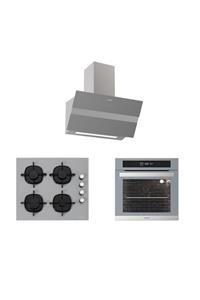 Silverline Gri Cam Ankastre Set (3472. Bold 60+cs5335s01+bo6505s02)