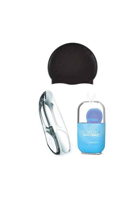 OTİFLEKS Ayarlanabilir Burun Klipsi + Silikonlu Kulak Tıkacı 4'lü+yüzme Bonesi