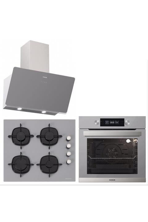Silverline Gri Cam Ankastre Set Bo6505s01-cs5335s01-3457 Soho 60 Cm
