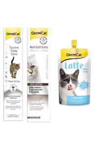 Gimcat Taurine Paste + Anti-hairball Malt Paste Kedi Macunu + Milk Latte Sıvı Kedi Sütü