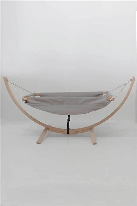 Babycom Gondol Ahşap Sallanır Hamak Beşik Gri