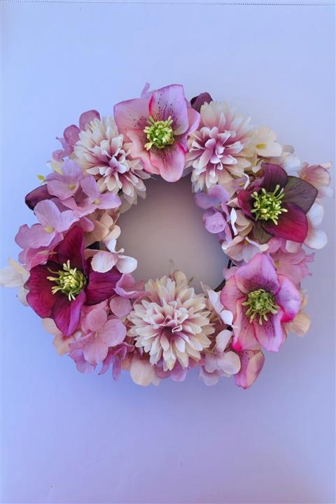 Beyaz Buket Lillac Dış Kapı Süsü