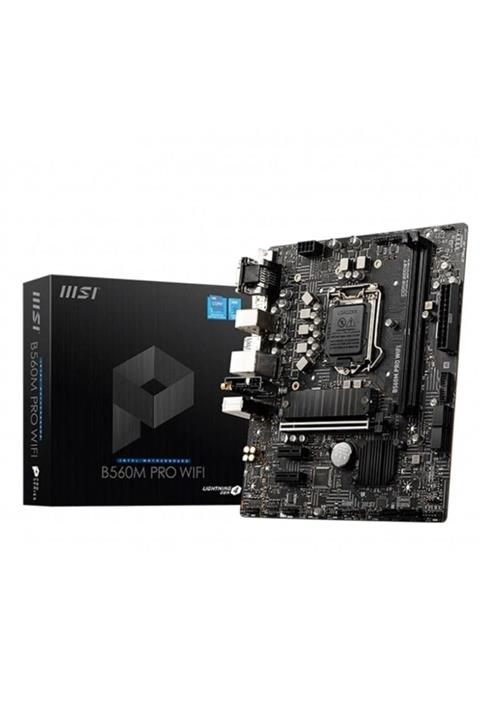 MSI B560m Pro Wıfı Ddr4 5200mhz (oc) Hdmı Dp Vga M.2 Usb 3.2 Wi-fi Matx 1200p