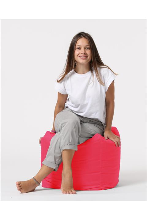 EARMUT Kare Puf Oxford Pembe