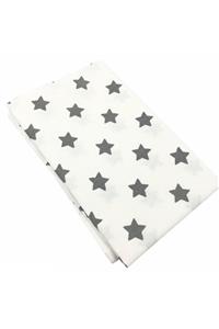 Özene Bezene 50x80 Cm Poplin Kumaş Gri Yıldız 2