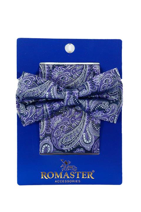 ROMASTER Çiçek Desenli Mendilli Papyon