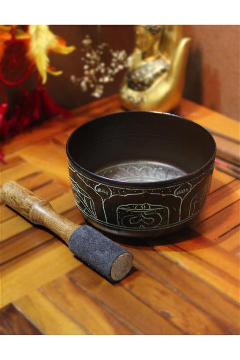 ozgurpazar Meditasyon Çanı Yoga Çanı Tibet Çanağı Singing Bowl Desenli