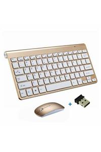 Keyboard Mini Kablosuz Klavye Ultra Ince Sessiz Yapı Kompakt 2.4g Mouse