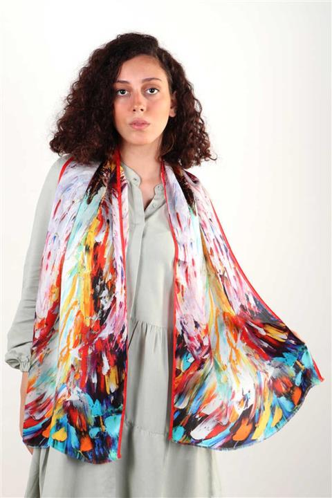 Bursa İpek Tablo Desen - Melek Kanadı-kırmızı