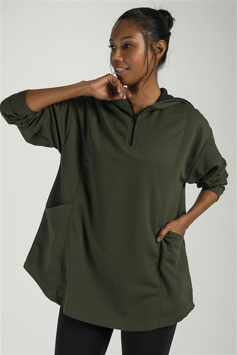 Runever Kadın Haki Sweatshirt