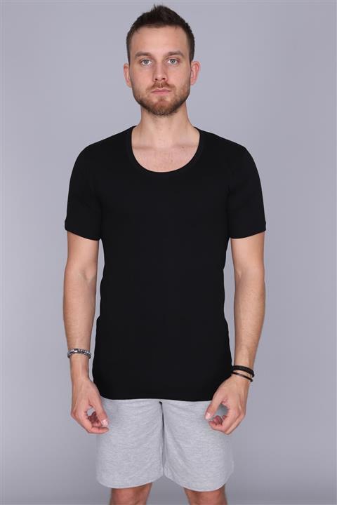 OBJE Siyah Açık Yaka Erkek Fanila