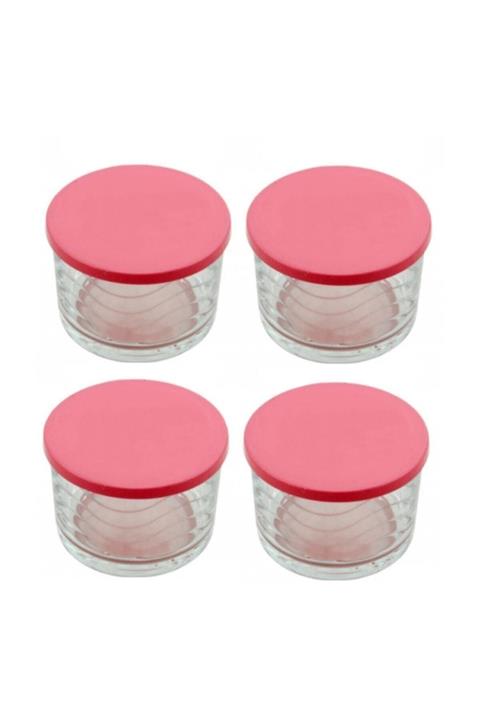 Paşabahçe Homemade 4'lü Saklama Kabı - Pembe Kapaklı