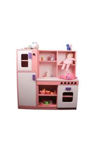 Oyuncak Odası Montessori Ahşap Pembe Çocuk Oyun Mutfağı 105x105x35 Cm Mobsan-bp