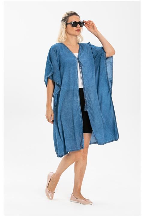 Eliş Şile Bezi Kelebek Şile Bezi Tunik Indigo