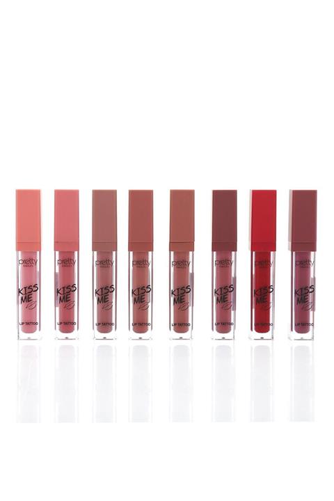 Pretty Beauty 8'li Likit Mat Ruj - Lip Tattoo Uzun Süre Kalıcı 8697406107154
