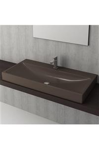 Bocchi 1079-025-0326 Scala Tezgah Üstü Lavabo 100 Cm - Mat Kahve