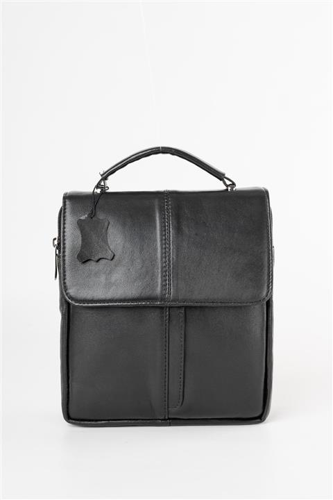 DERİNSS Hakiki Deri Erkek Siyah El Ve Omuz Çantası _ Deb107