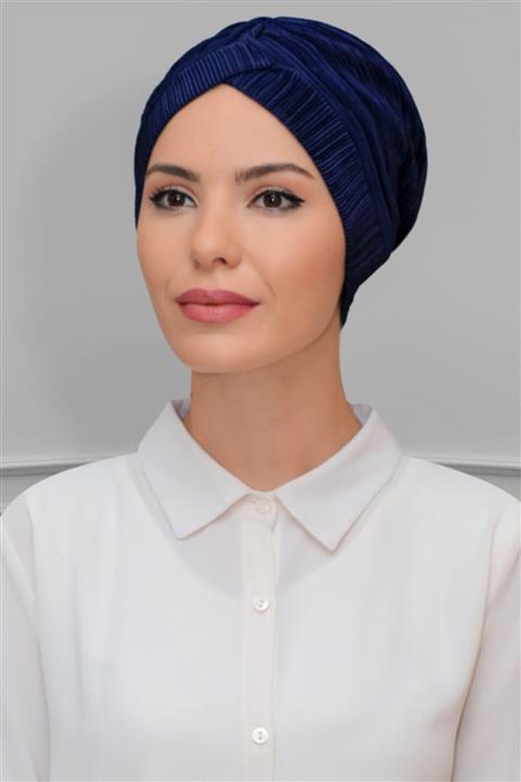 HÜRREM BONE Kadın Lacivert Piliseli Taçlı Pratik Bone