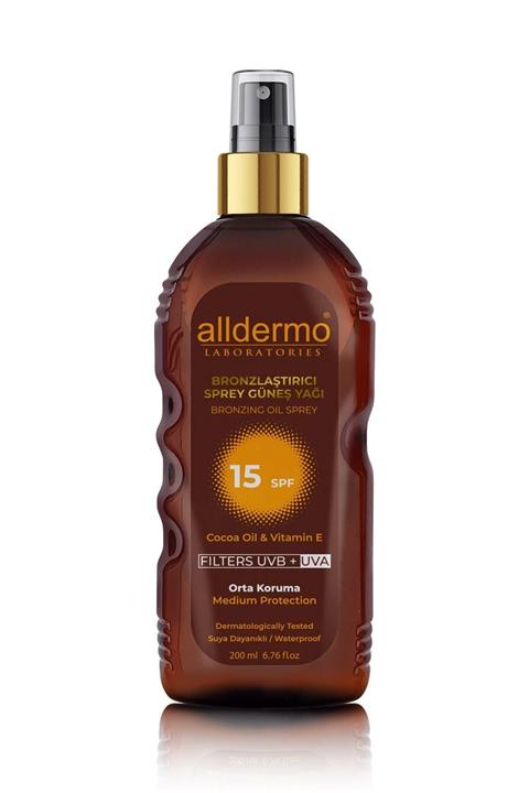 Alldermo Bronzlaştırıcı Sprey Güneş Yağı Spf 15 200 ml