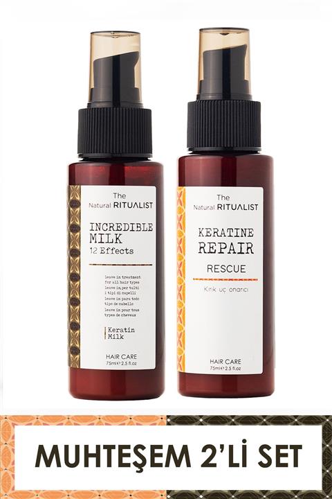 The Natural Ritualist Acil Kurtarma Süper Etkili Keratin Bakım Sütü 75 ml + Kırık Uç Onarıcı 75 ml