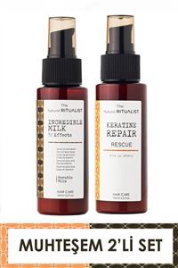 The Natural Ritualist Acil Kurtarma Süper Etkili Keratin Bakım Sütü 75 ml + Kırık Uç Onarıcı 75 ml