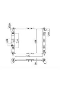 akmirza Su Radyatoruotm.( Chevrolet : Kalos 1.2-1.4 02 /aveo 1.2 1.4 8v 05 ) 480×418×16