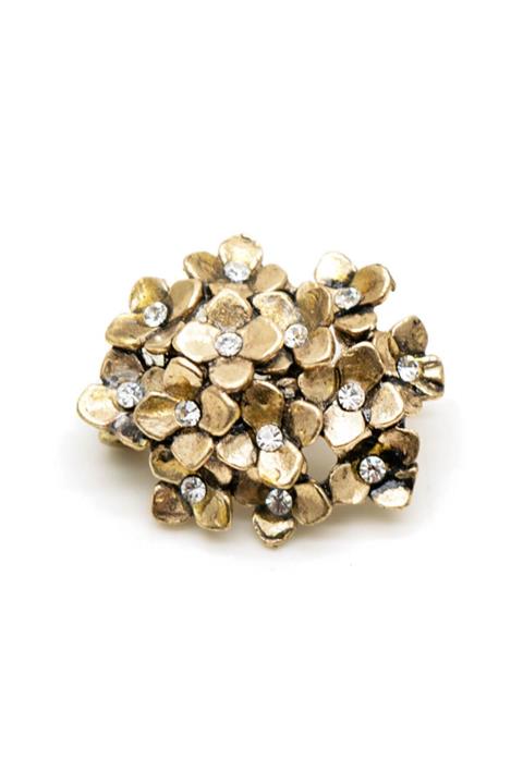 takıperest Minik Taşlı Çiçek Pirinç Broş