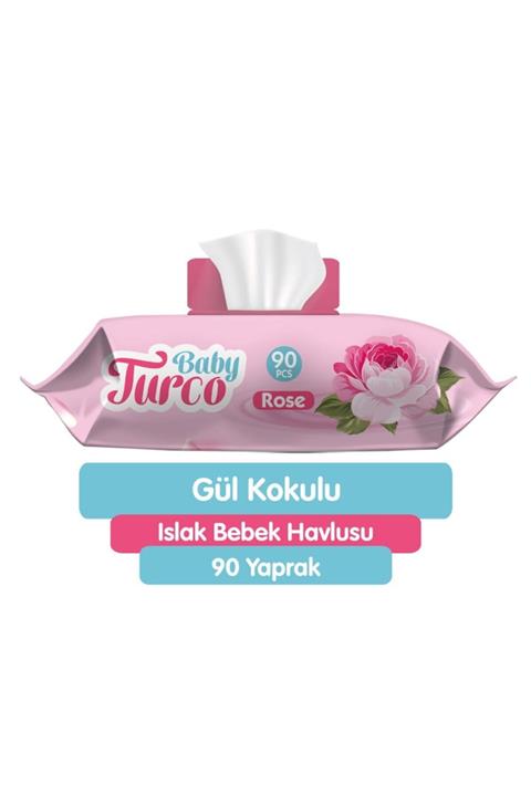 Baby Turco Gül Kokulu Islak Bebek Havlusu 90 Yaprak