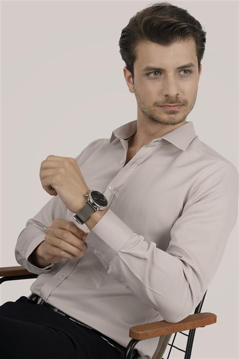 Etikmen Sütlü Kahve Slimfit Gömlek