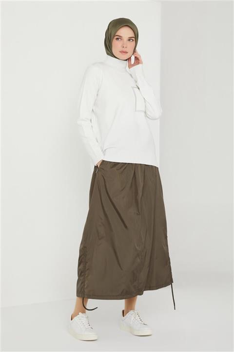 Armine Yüksek Belli Yanı Büzülebilen Etek 21k1125 Kahverengi