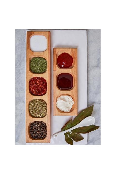 Monge Ahşap Kayın 2’li Sosluk Seti