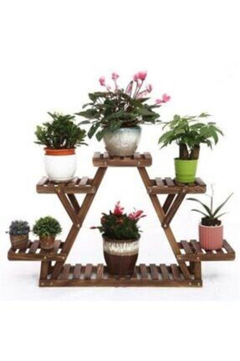 UmutHomeDesing Ahşap Saksılık Çiçeklik Stand.