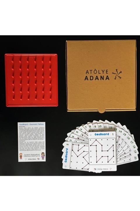 AtölyeAdana Geoboard - Geometri Tahtası - Matematik Akıl Zeka Mantık Oyunu