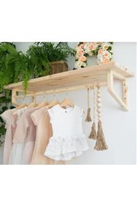 babyroomstore Ahşap Ayaklı Askılı Raf