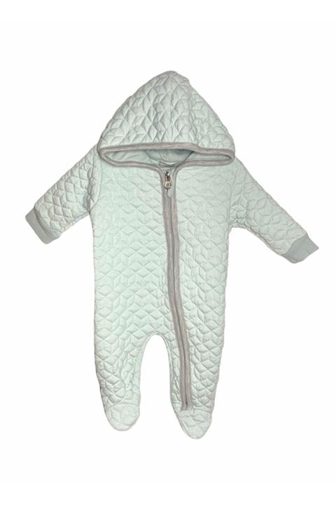 Cassiope Kapitone Fermuarlı Kapüşonlu Patikli Kışlık Tulum Unisex Bebek (açık Yeşil)