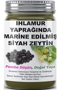 SPANA Ihlamur Yaprağında Marine Edilmiş Siyah Zeytin Ev Yapımı Katkısız 800 gr