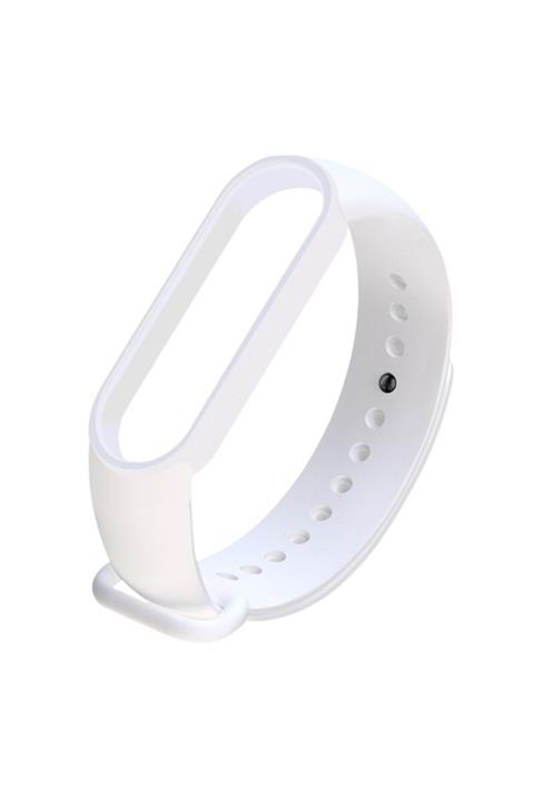 Tiegem Xiaomi Mi Band 5 Akıllı Bileklik Silikon Kordon Kayış - Beyaz