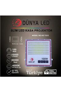 DÜNYA LED Hs.722/2 100w Smd Led Slim Projektör 4000k Ilık Beyaz Işık