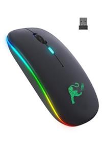 JUNGLEE Şarjlı Kablosuz Mouse Sessiz 2.4 Ghz Usb Wireless 800-1200-1600 Ayarlanabilir Dpi Led Işıklı Slient