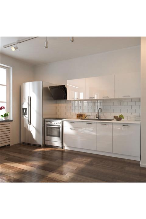 EPİCONCEPT Parlak Beyaz Rüya Hazır Mutfak Dolabı-200 cm